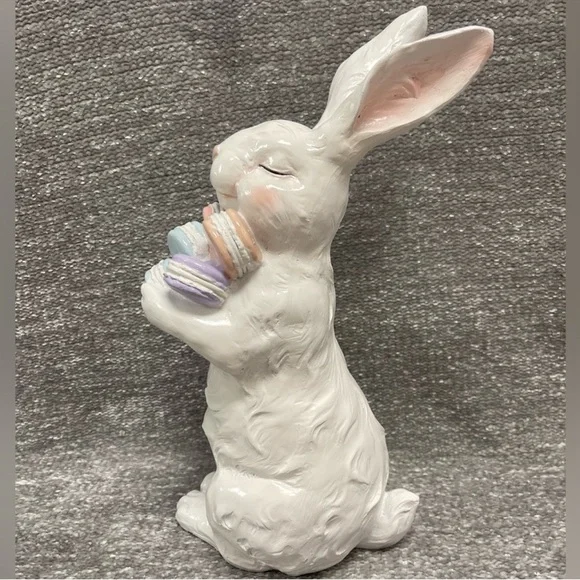 Tall 14.75" Easter Bunny Rabbit Macaron Cookies Figurine Statue Decor New